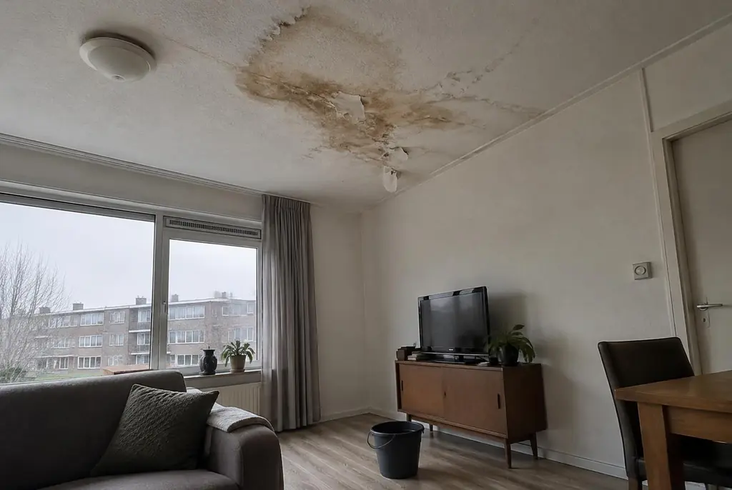 Lekdetectie Beekbergen – vochtplek op het plafond onder een badkamer